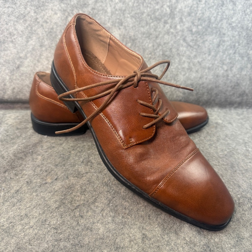 J. Ferrar Brody Mens Cognac Brown Cap Toe Oxford Dress Shoes Size 10M F18767